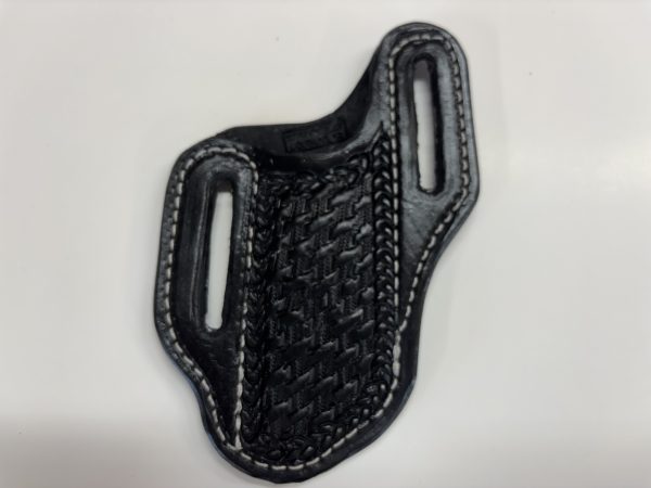 Large pancake sheath basket weave black
