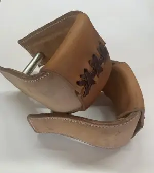 Leather-Wrapped 3-Inch Deep Roper Stirrups