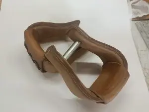 Leather-Wrapped 3-Inch Deep Angled Overshoe Stirrups
